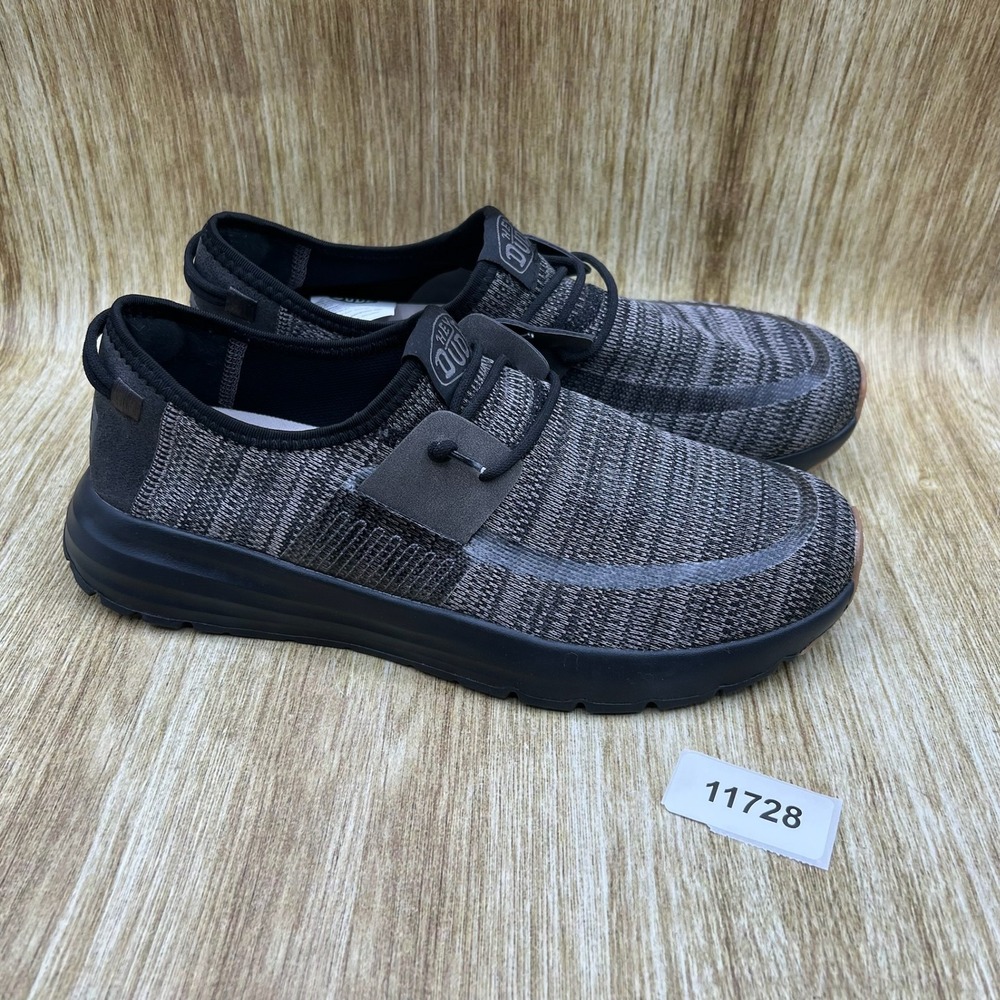 Hey Dude Sirocco Men's Size 11 Black Grey Knit Slip On Sneakers Casual Shoes - Picture 10 of 10